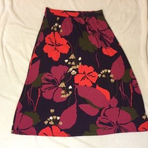 🌸 Floral Maxi Skirt 🌺 Women’s Large Elastic waistband,Red/Violet purple green